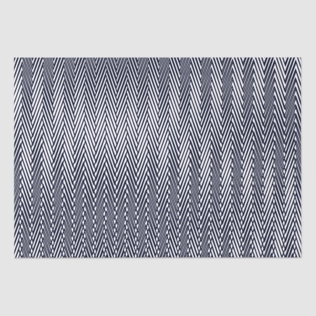 Black White Moiré Stripes Optical illusion Modern Tissue Paper (Front)
