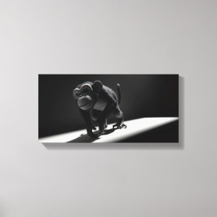 Black & White Monkey Canvas Print