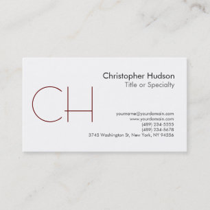 Black White Monogram Business Card