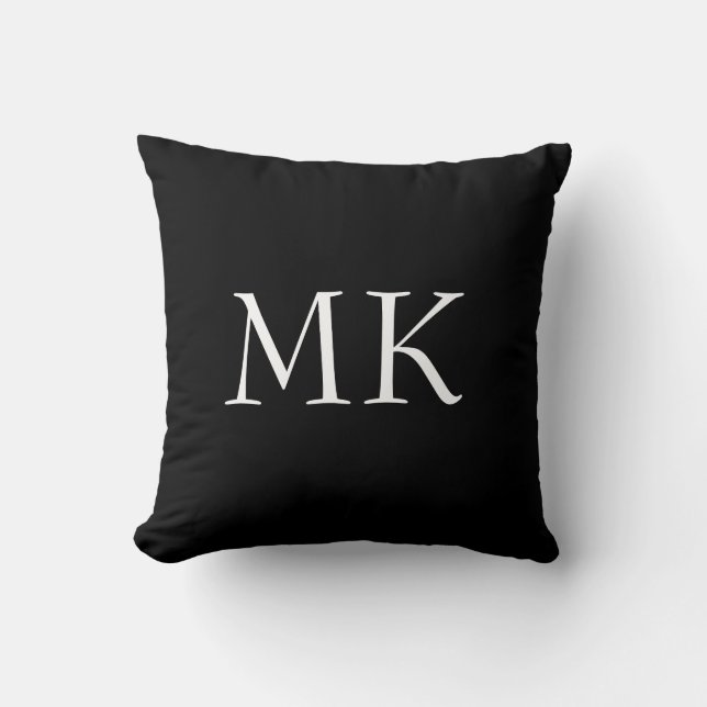 Black White Monogram  Cushion (Front)