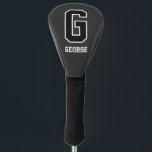 Black & White Monogram Golf Driver Golf Head Cover<br><div class="desc">Protect his favourite driver with a stylish black-and-white monogram head cover. Fully customisable—update initials,  background,  and colours for a gift that’s as unique as his swing. Perfect for golfers who want their gear to stand out. Personalise now!</div>