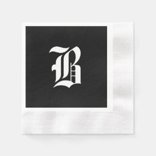 Black & White Monogram Initial B, Napkin