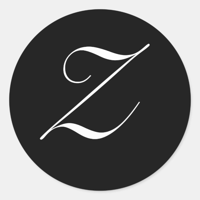 Black & White Monogram Initial Seal "Z" (Front)