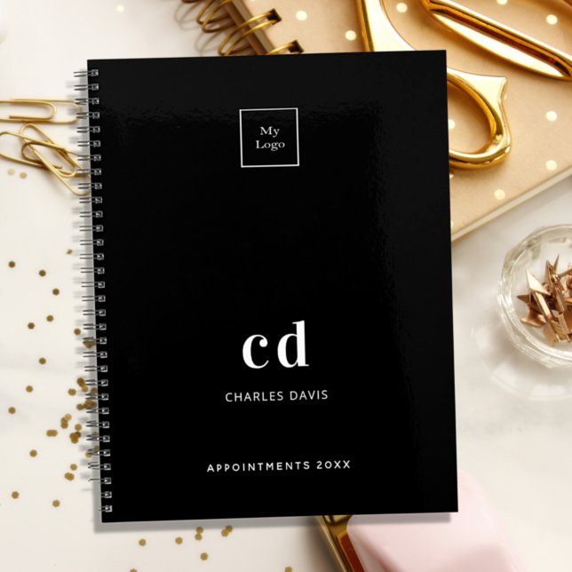 Black white monogram initials business logo 2026 planner (Creator Uploaded)