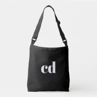 Black white monogram initials modern