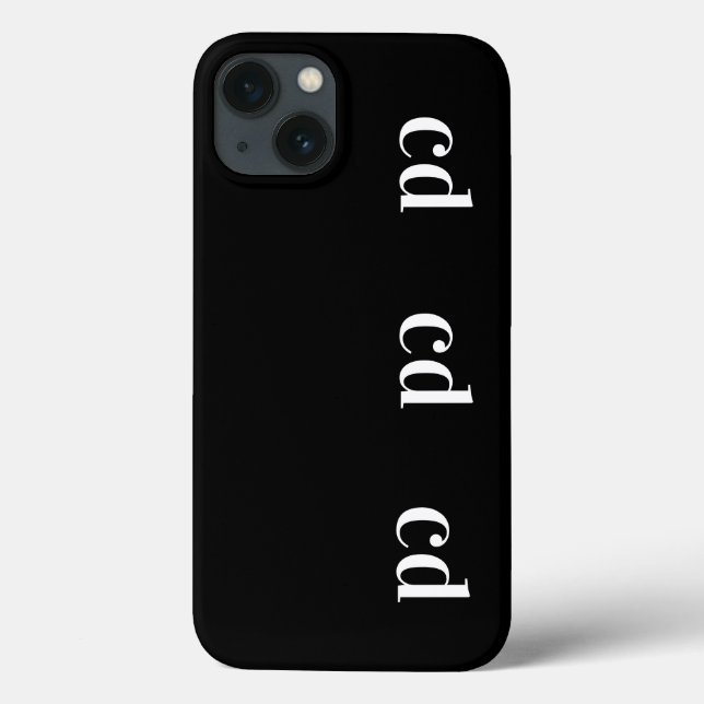 Black white monogram initials modern custom Case-Mate iPhone case (Back)
