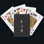 Black White Monogram Name Family Initials Gift Playing Cards<br><div class="desc">Monogrammed initials designed with simple,  elegant and trendy black and white background,  you can change the colour if you wish.</div>