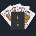 Black White Monogram Name Family Initials Gift Playing Cards<br><div class="desc">Monogrammed initials designed with simple,  elegant and trendy black and white background,  you can change the colour if you wish.</div>