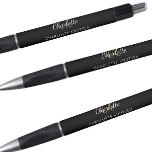 Black white monogram name script