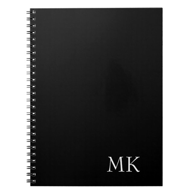 Black White Monogram  Notebook (Front)