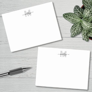 Black White Monogram Post-it Notes
