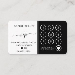 Black & White Monogram Salon Business Loyalty Card