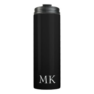 Black White Monogram Thermal Tumbler