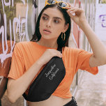 Black White Monogram Waist Crossbody Personalised Bum Bags<br><div class="desc">Black White Monogram Waist Crossbody Personalised Fanny Pack Print Cut Sew Fanny Pack Our Fanny Pack has a fun silhouette and is a great choice for town or travel. The bag features an adjustable black waist strap with a matching zip closure, while inside, it has a mesh divider, three card...</div>