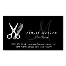 Black White Monogrammed - Hair Salon Hairstylist