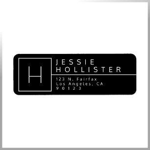 Black & White Monogrammed Return Address