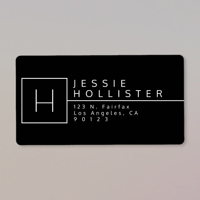 Black & White Monogrammed Return Address (Creator Uploaded)