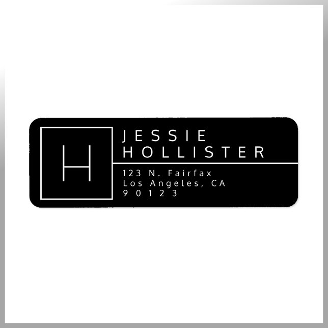 Black & White Monogrammed Return Address (Creator Uploaded)