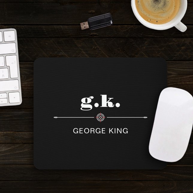Black White Monogrammed Target Crosshair Mouse Mat (Creator Uploaded)