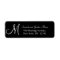 Black White Monogrammed Wedding Address Label