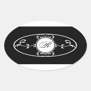 Black White Monogrammed Wedding Favour Soap Label