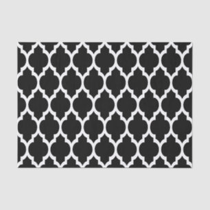 Black White Moroccan Quatrefoil Pattern #4 Tissue Paper