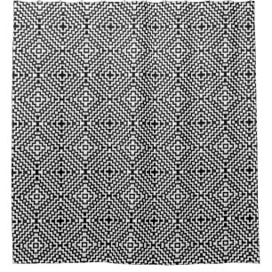 Black White Moroccan Tile >  Chic Shower Curtain