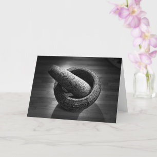 Black White Mortar Pestle Card