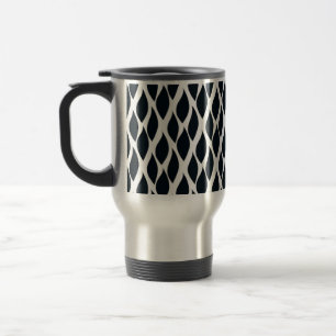 Black & White Mosaic Pattern Travel Mug
