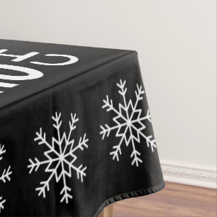 Black & White  "Most Wonderful Time Of The Year" Tablecloth