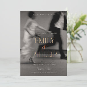Black White Motion Blur Wedding Invitation