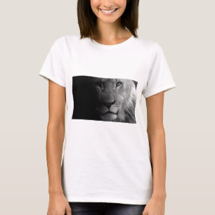 Black White Motivational Leadership Lion Portrait T-Shirt