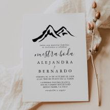 Black White Mountain Calligraphy Nuestra Boda