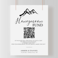 Black White Mountain Wedding Honeymoon Fund