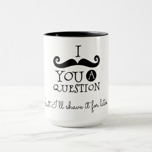 Black White Moustache Humour Mug