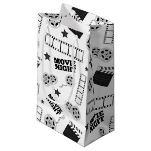 Black white movie night party small gift bag