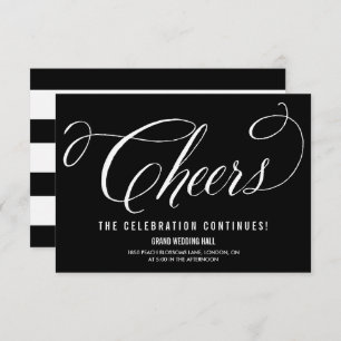 Black & White Mr. & Mrs. Elegant Script Reception Invitation