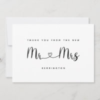 Black White Mr & Mrs Gold Chevron Pattern Wedding