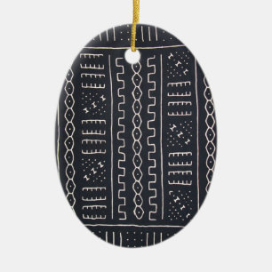 Black & White Mudcloth Ornament