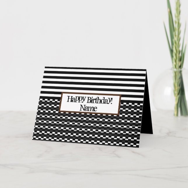 Black & White Multi-Patterns  Card (Front)