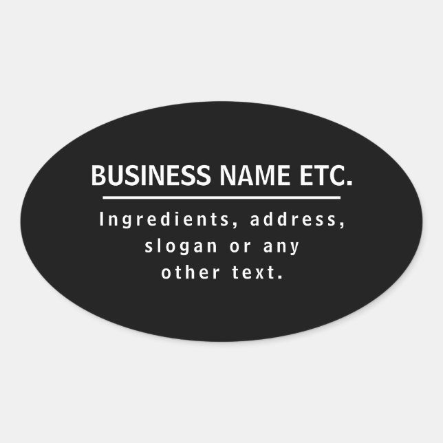 Black & White Multi-Purpose Oval Sticker (Front)