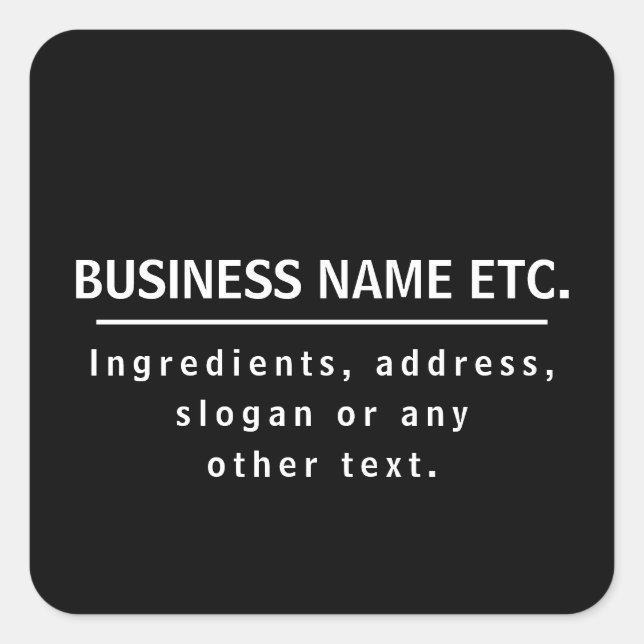 Black & White Multi-Purpose Square Sticker (Front)