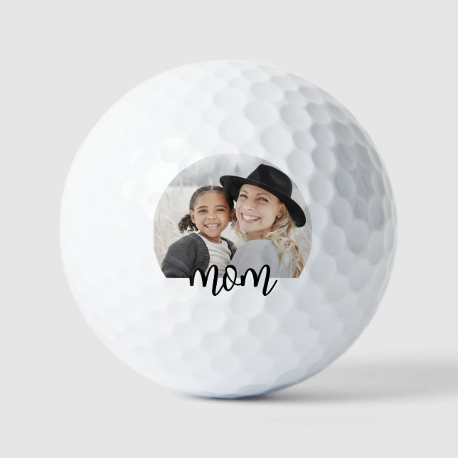 Black White Mum Photo Golf Balls (Front)