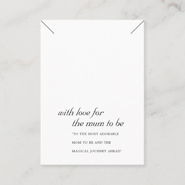 BLACK WHITE MUM TO BE GIFT NECKLACE DISPLAY CARD (Front)