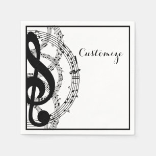 Black & White Music 2 Napkins