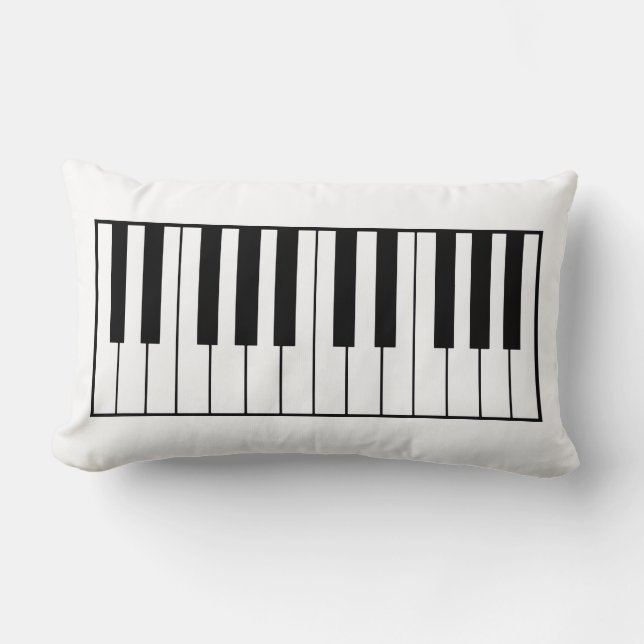 black/white Music Piano keys Lumbar Cushion (Front)