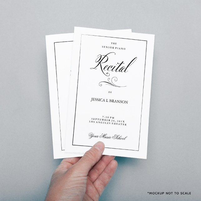 Black & White Music Recital Program Template (Creator Uploaded)