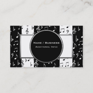 Black & White Musical Stripes Business Card 3