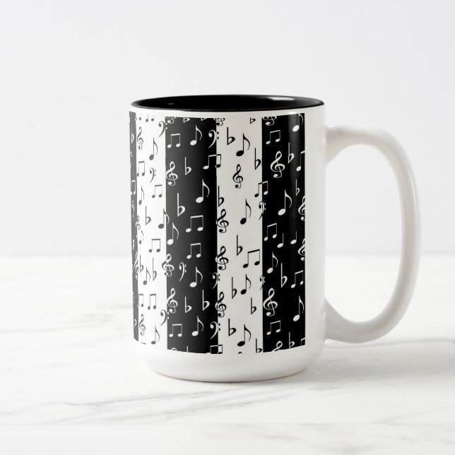 Black & White Musical Stripes Mug (Right)
