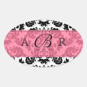 Black, White n Lime Fleur de Lis Damask Sticker